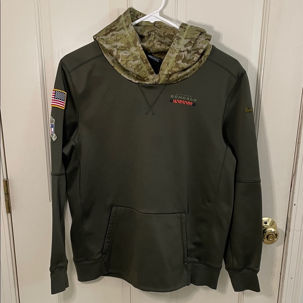 Nike Olive Bengals NFL Hoodie with Camo Accents